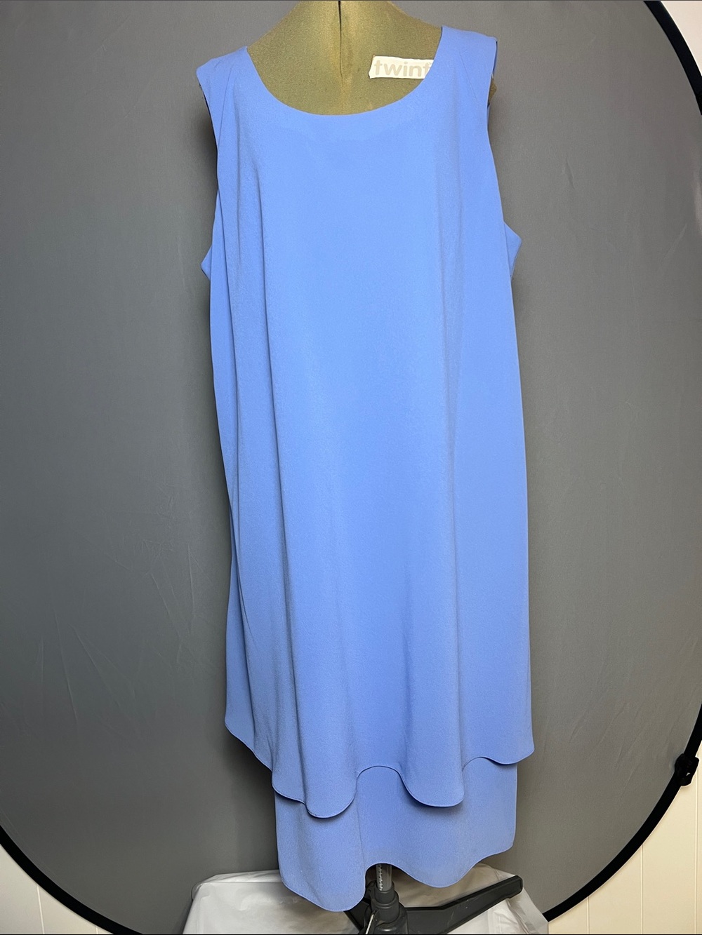 R&M Richards Periwinkle Layered Sleeveless Midi Dress